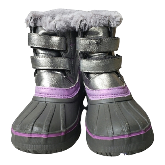 London Fog LFK Totty 13 Months Lavender Sparkle NWOT * Minor Flaw Snow Booties - Picture 3 of 14